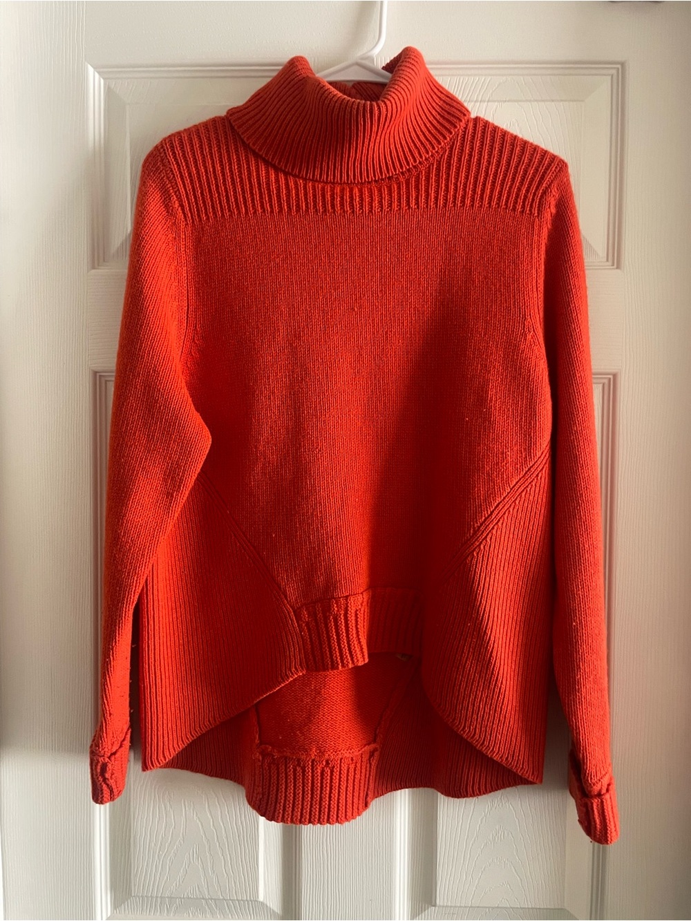 Turtleneck Cozy Oversized Women's Sweater - Orange